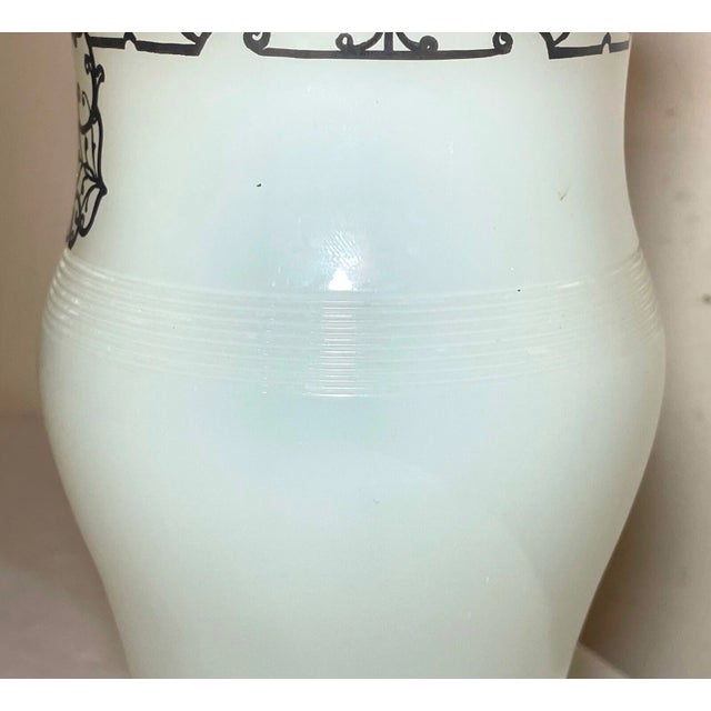 Antique Ornate Sterling Silver Overlaid Opal Opaline Tall Glass Vase For Sale In New York - Image 6 of 12