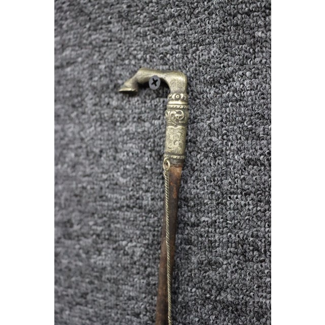 Rustic Antique Sterling Silver Horse Hoof Handle Riding Crop For Sale - Image 3 of 12
