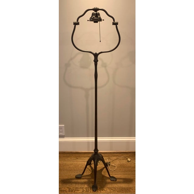 Art Deco Early 20th Century Art Deco Iron Floor Lamp For Sale - Image 3 of 11