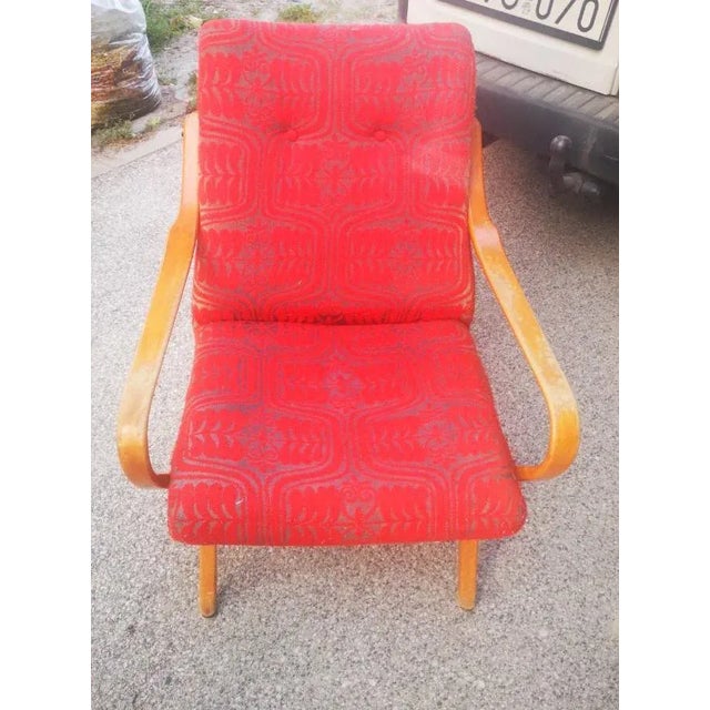 Czech Wooden Lounge Chair by Jaroslav Smidek, 1960s For Sale - Image 3 of 4