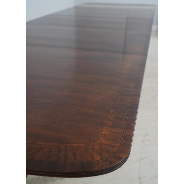 Henredon Georgian Walnut Double Pedestal Dining Table W. 3 Leaves For Sale - Image 10 of 18