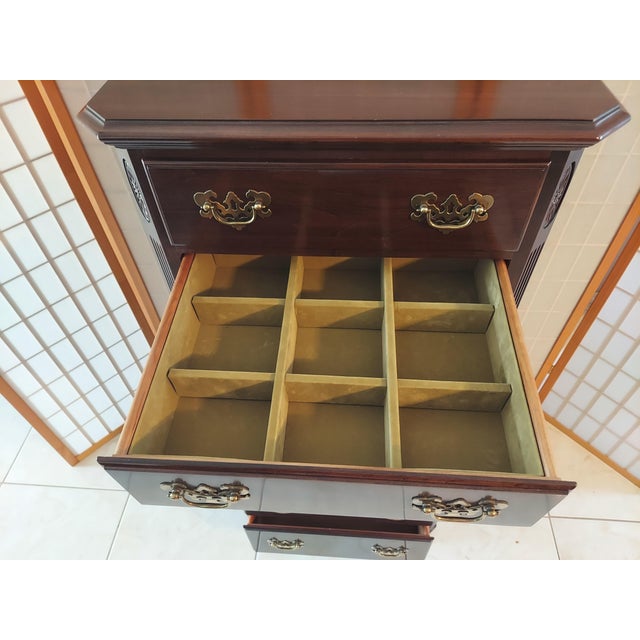 Brown Vintage Ethan Allen Georgian Court Collection Solid Cherry Lingerie Chest. For Sale - Image 8 of 13