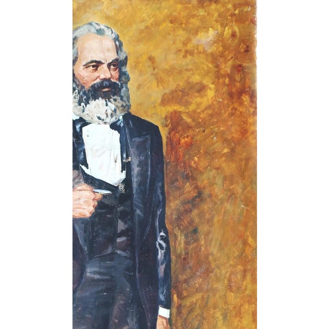Realism Karl Marx Portrait Painting, Original Socialist Realism, Ukrainian Art 203-115 For Sale - Image 3 of 6