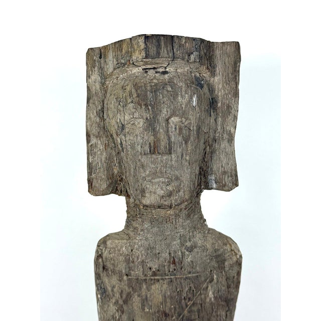 Antique 28-Inch Dayak Bornean Ironwood Hampatong Guardian Figure - Documented Collection Marks - Southeast Asian Tribal Art For Sale - Image 4 of 17