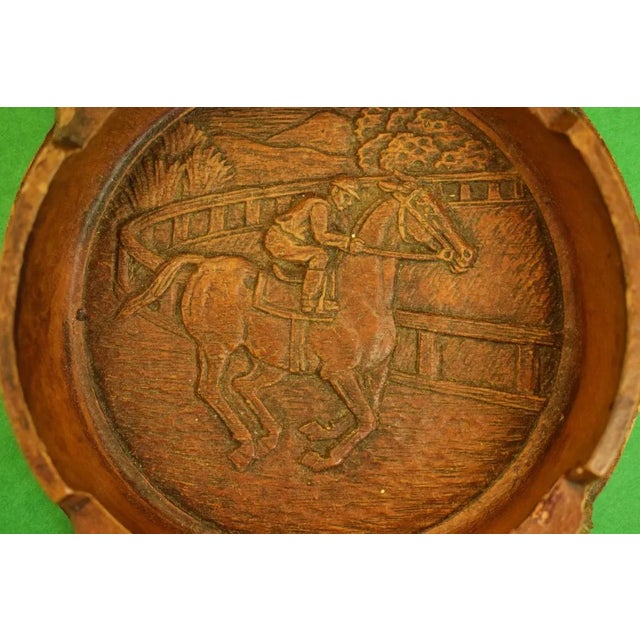 Rustic 1950s Vintage Jockey Resin Matchbook Holder Ashtray For Sale - Image 3 of 5