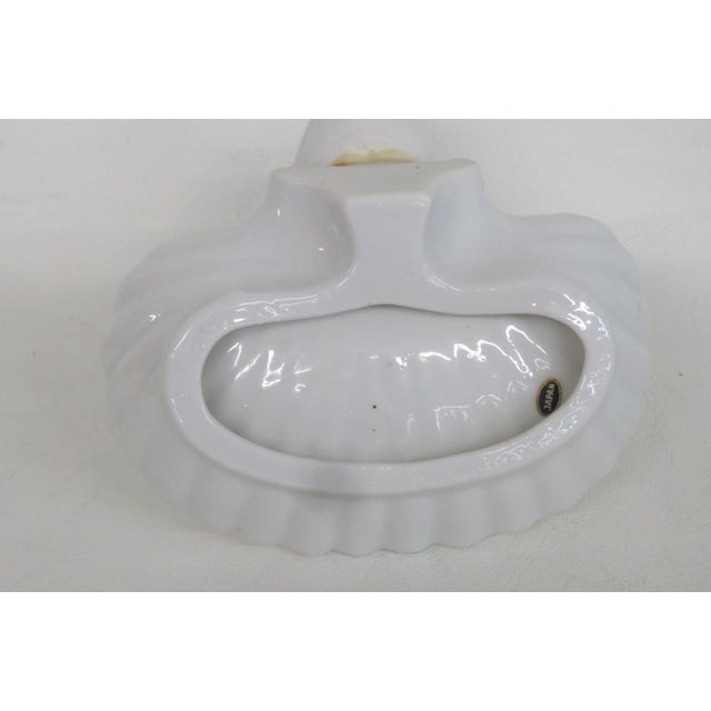 Porcelain Swan Figurine With Gold Trim Shell Trinket Dish Made in Japan 4857b For Sale - Image 9 of 14