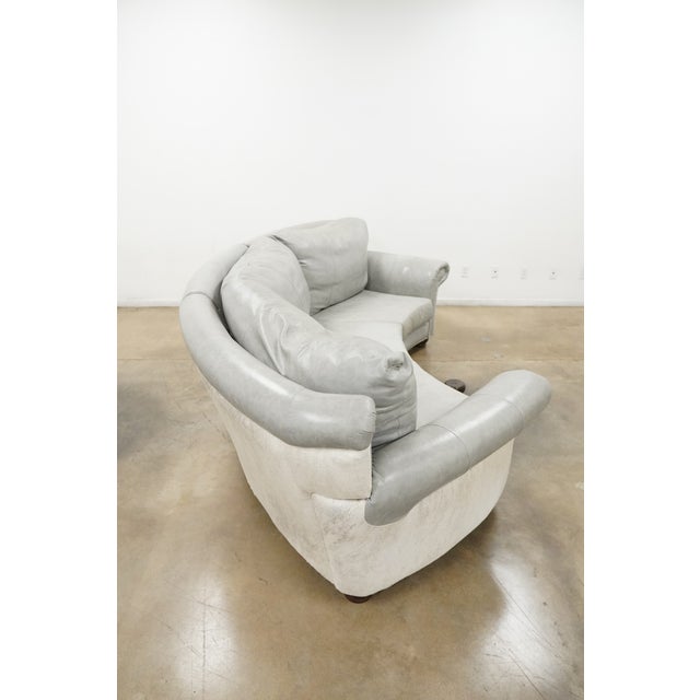 Custom Italian Curved Conversation Sofa For Sale - Image 11 of 16
