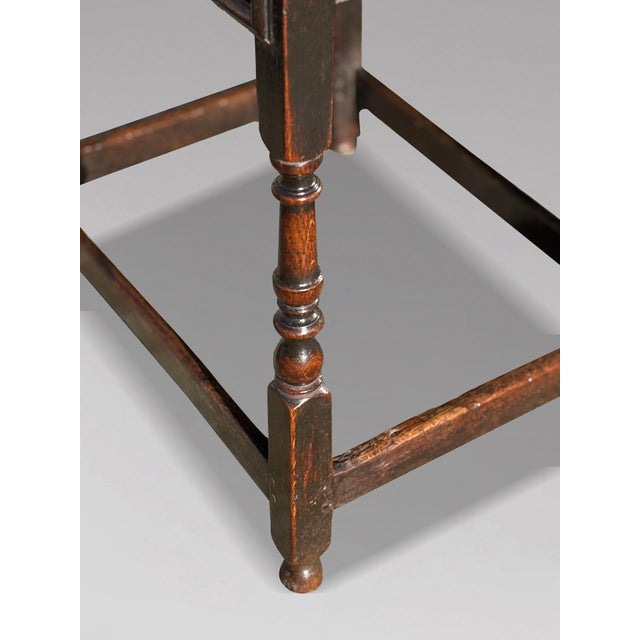 Brown Antique Charles II Oak Lowboy Side Table, 1680 For Sale - Image 8 of 11