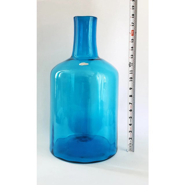 Boho Chic Decanter Blenko Vase #6955-L For Sale - Image 3 of 7