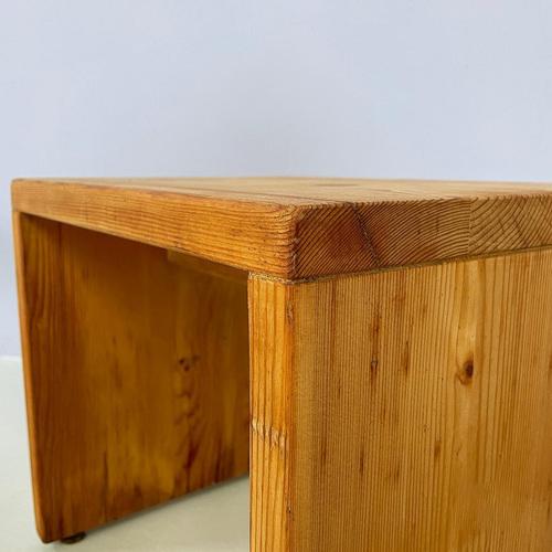 Italian Modern Squared Wooden Stools, 1970s, Set of 6 For Sale - Image 9 of 15