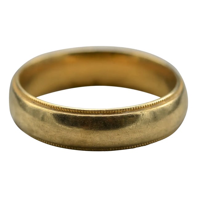 The Hammamet: Men's 14K Yellow Gold Classic Men's Wedding Band For Sale