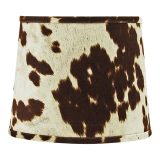 10" Brown Faux Cowhide Drum Lamp Shade For Sale