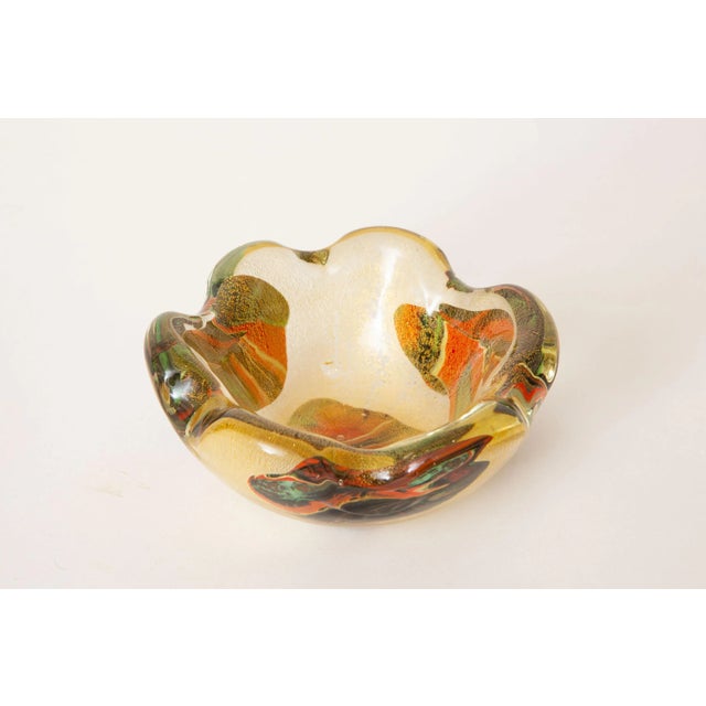 Vintage Murano Glass Patchwork Bowl by Avem Gold Aventurine, Orange, Red Green 50's For Sale - Image 13 of 13