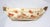 Japanese Satsuma Boat, Meiji Period, painted on the exterior with red flower heads floating above rolling waves. Country...