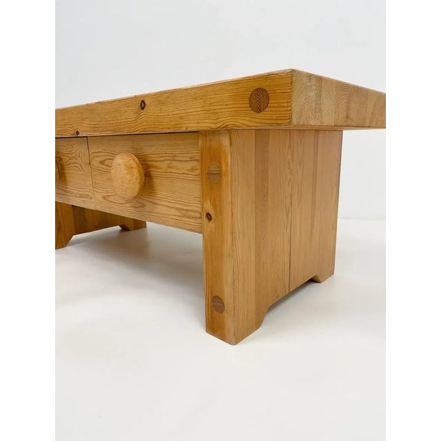 1970s Scandinavian Modern Solid Pine Bench from Fröseke, Sweden, 1970s For Sale - Image 5 of 16