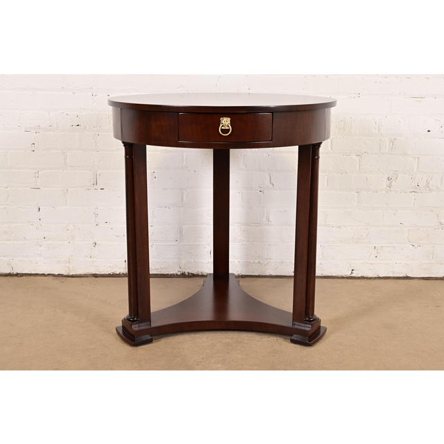 Baker Furniture French Empire Mahogany Gueridon or Tea Table, Newly Refinished For Sale - Image 16 of 16