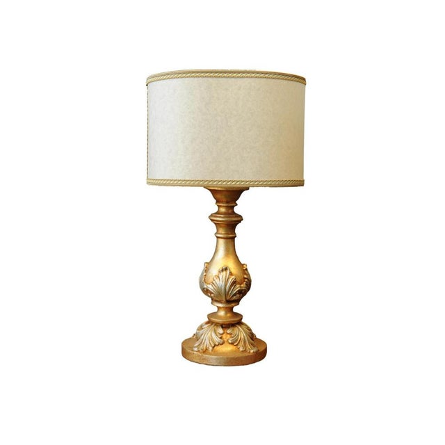 Square Gilt Table Lamp For Sale - Image 3 of 3