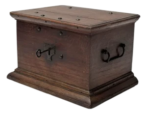 Antique Dutch Colonial Oak Decorative Box, 1700s
