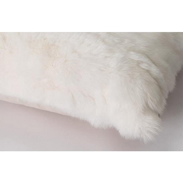 Boho Chic Fluffy and Minimalist Imitation Rabbit Fur Pillow - Filled With Feather Velvet For Sale - Image 3 of 8