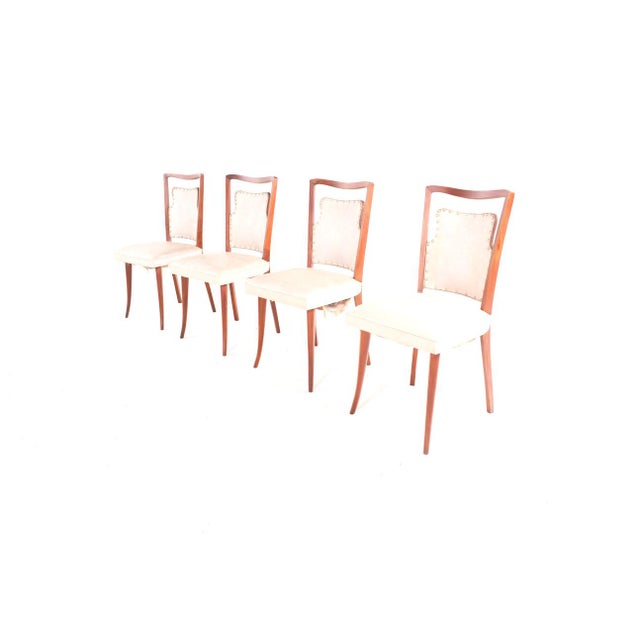 Six Italian dining chairs in nappa with nails. Made in Italy in the 1930's. Perfect to combine with a deco dining table or...