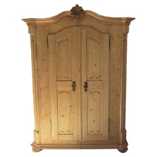 Antique Wilhelminian Softwood Wardrobe For Sale