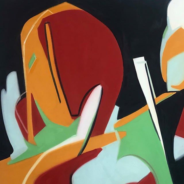Early 21st Century Altered Ego ( Or My Time Lapsed Memory Only Available In Betamax) by Amy Hutcheson | Oil on canvas Abstract shapes and colors. For Sale - Image 5 of 5