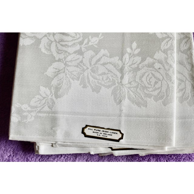 English Vintage Irish Linen Napkins - Set of 12 New Unused For Sale - Image 3 of 3
