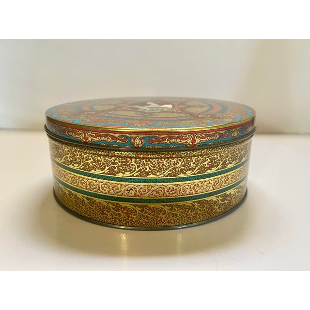 Farmhouse Vintage Cloisonné Inspired Metal Tin For Sale - Image 3 of 3