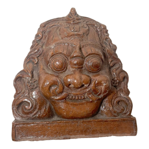 Rare Antique 1700's Ancient Terracotta Nepalese Bhairava Pottery Mask Sculpture