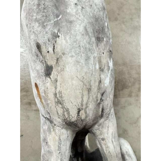 Vintage Greyhound or Whippet Dog Garden Sculpture Statues - A Pair For Sale In Chicago - Image 6 of 12