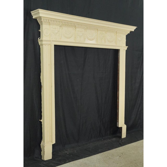 Traditional Antique English Regency Painted Wooden Fireplace Mantel For Sale - Image 3 of 12