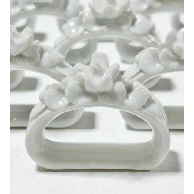 A.K. Kaiser Vintage German White Porcelain Rose Napkin Rings, Set of 13 – Ak Kaiser For Sale - Image 4 of 11