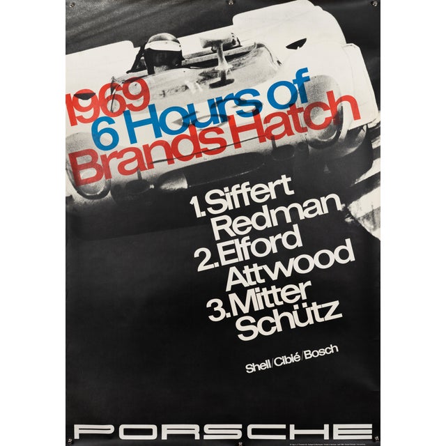 Porsche 6 Hours of Brands Hatch Poster by Strenger, 1969 For Sale - Image 9 of 9