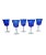Cobalt Blue Cut to Clear Crystal Glasses- Set of 5 For Sale - Image 11 of 11