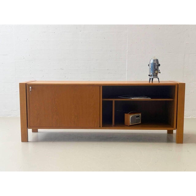 Mid-Century Wooden Sideboard with Sliding Doors, 1960s For Sale - Image 9 of 13