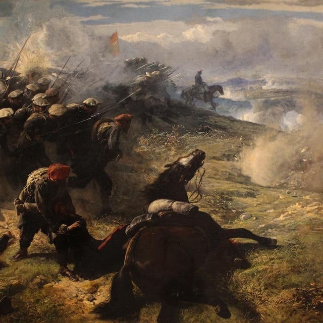 H.P., Great Battle of the 19th Century, 1880, Oil on Canvas For Sale - Image 6 of 16