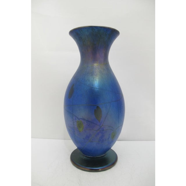 Vintage studio art glass vase by renowned American glass artist, Donald Carlson (American, California/Oregon). Classic...