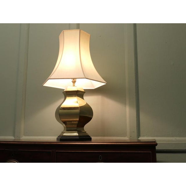 Large Vintage Brass Table Lamp, 1920 For Sale - Image 3 of 9