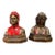 Antique Art Nouveau Dante & Beatrice Figural Bronze Bookends – Heavy Painted Bust Pair For Sale