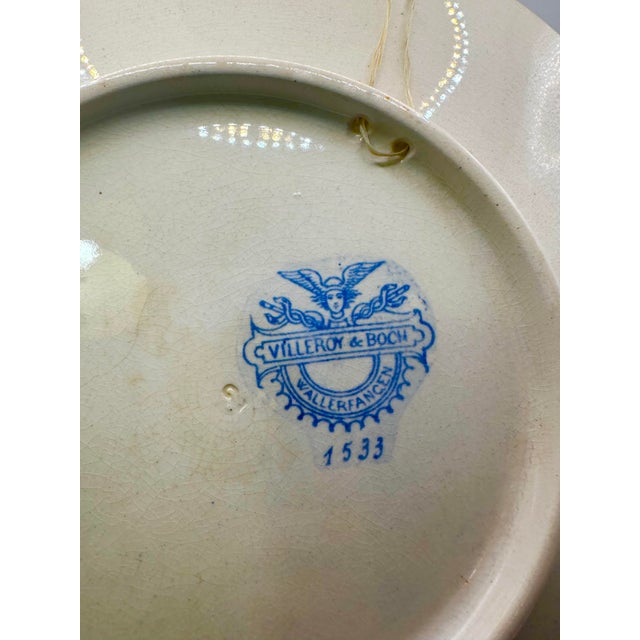 Antique Villeroy & Boch “Dutch River Scene” Charger Plate For Sale In Birmingham - Image 6 of 12