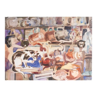 Signed Watercolor Painting by Virginia Brooks For Sale