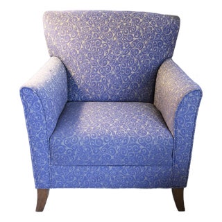 Plush Purple Upholstered Club Armchair For Sale