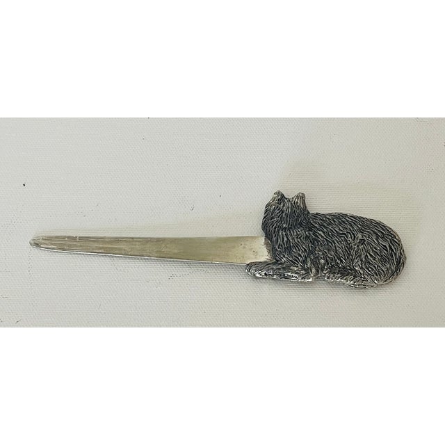 Vintage detailed wolf figure handle letter opener.