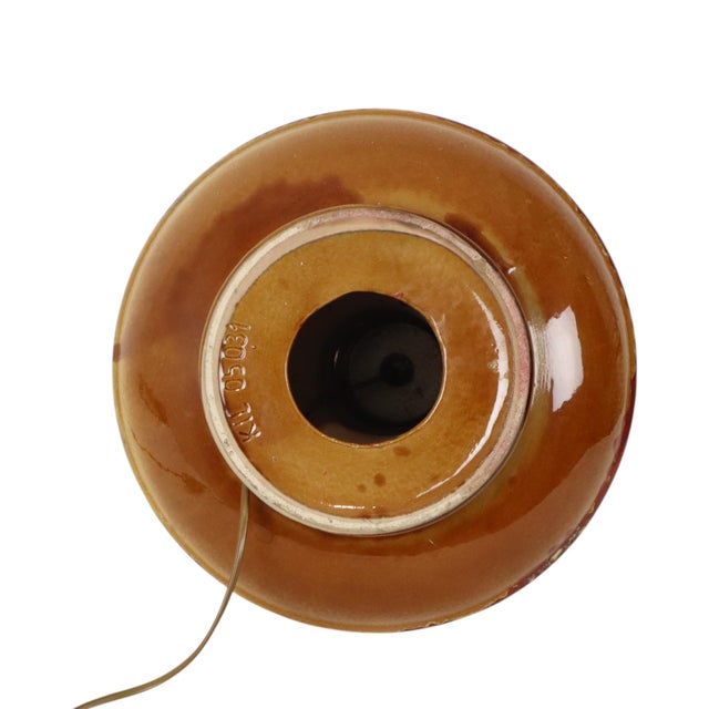 Large Vintage Red and Yellow Ceramic Lamp Base, 1960s For Sale - Image 18 of 18