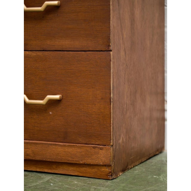 Mid 20th Century Four Drawer 1950s High Boy With Gold Hardware For Sale - Image 5 of 11