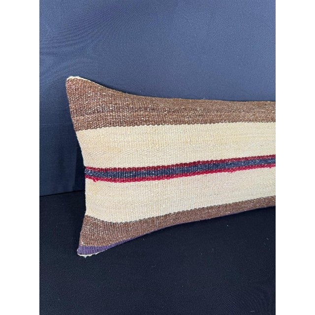 Turkish Hemp Pillow Cushion Natural Beige Brown Cushion Cover 12x46 #30335 Enhance your home decor with our Kilim Pillow...