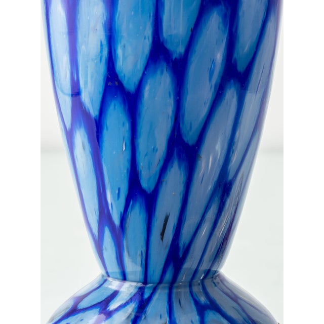 Art Deco Bohemian Blue Art Glass Table Lamp with Cast Brass Base.Czechoslovakia, 1920s For Sale - Image 17 of 18