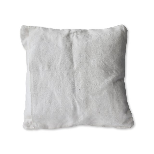Antique French linen decorative pillow, featuring a beautifully hand-embroidered monogram 'G' on crisp white linen. The...