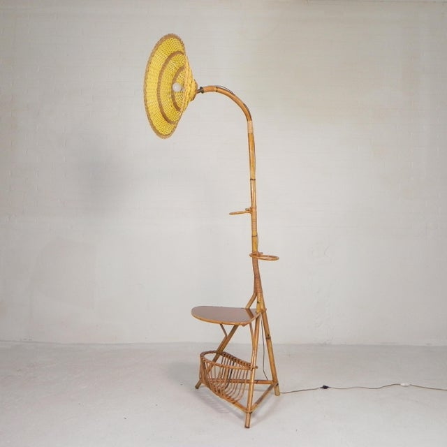 Vintage Standing Bamboo Lamp, 1950s For Sale - Image 12 of 18