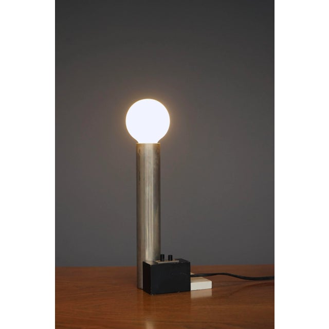 Black Constructivist Model 3 Table Lamp attributed to Sybold van Ravesteyn, 1970s For Sale - Image 8 of 17